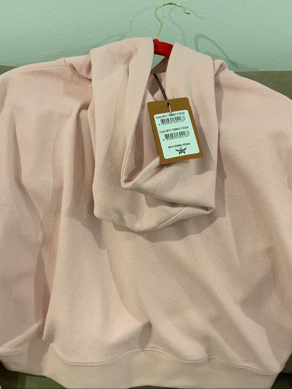 MCM Pale Pink Hooded Pullover Sweatshirt. NWT - Picture 6 of 10